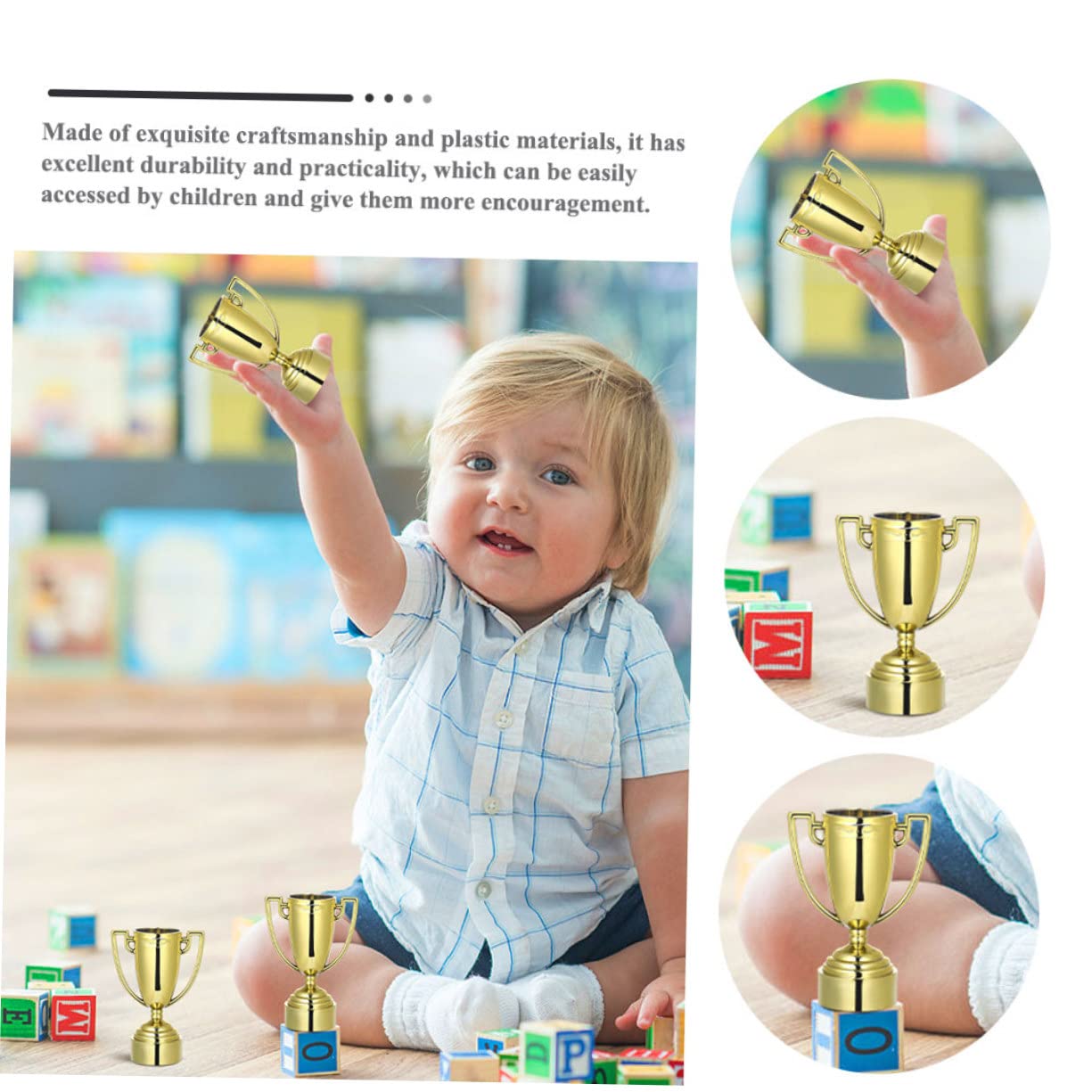 BESPORTBLE 20-Piece Plastic Trophy Reward Set for Kids - Perfect for Sports Awards, Classroom Prizes & Motivational Gifts