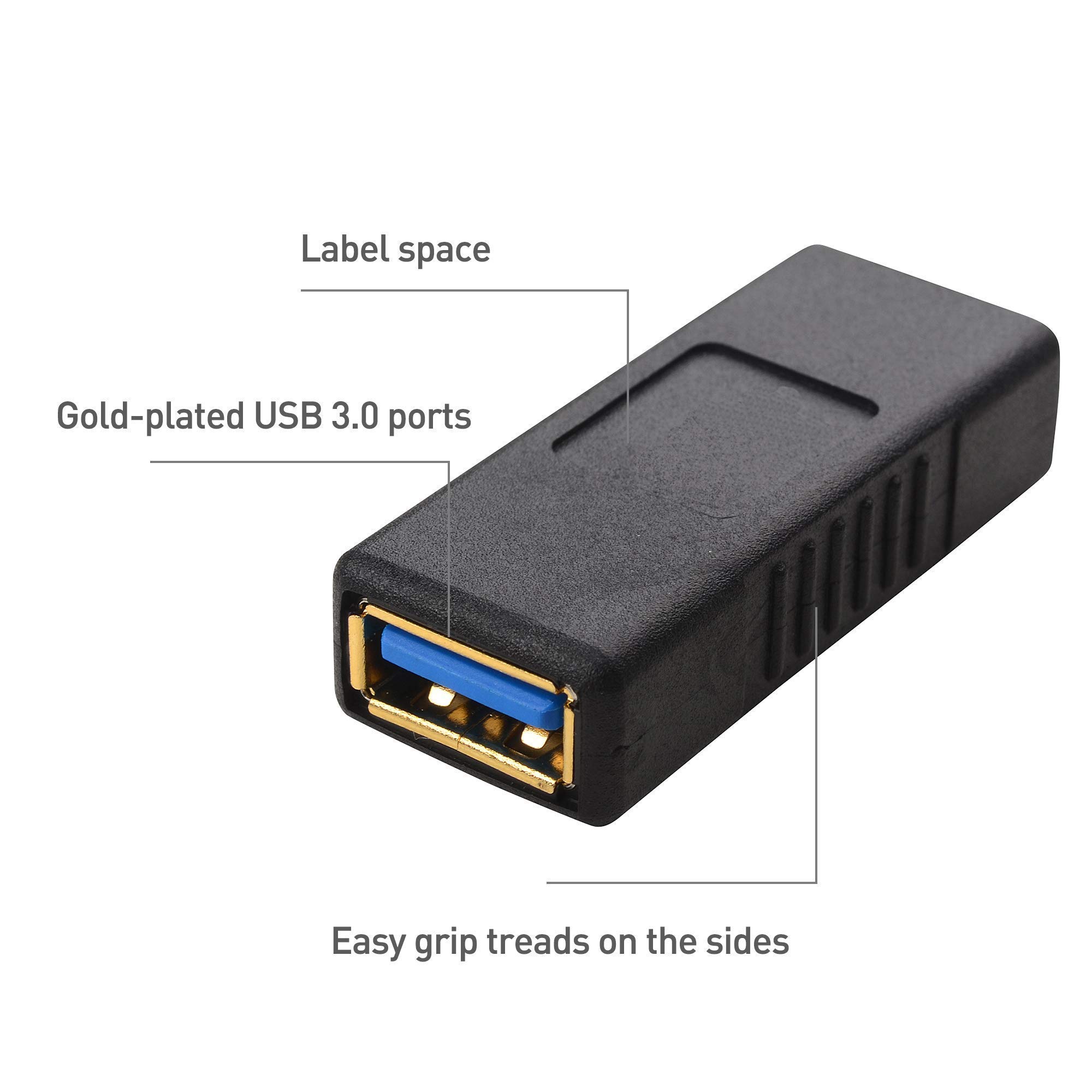 Cable Matters 2-Pack USB 3.0 Cable Male to Male 6ft & USB 3.0 Coupler Gender Changer - High Speed Data Transfer for PC, Laptop, Printer, External Hard Drive, Smart TV and More