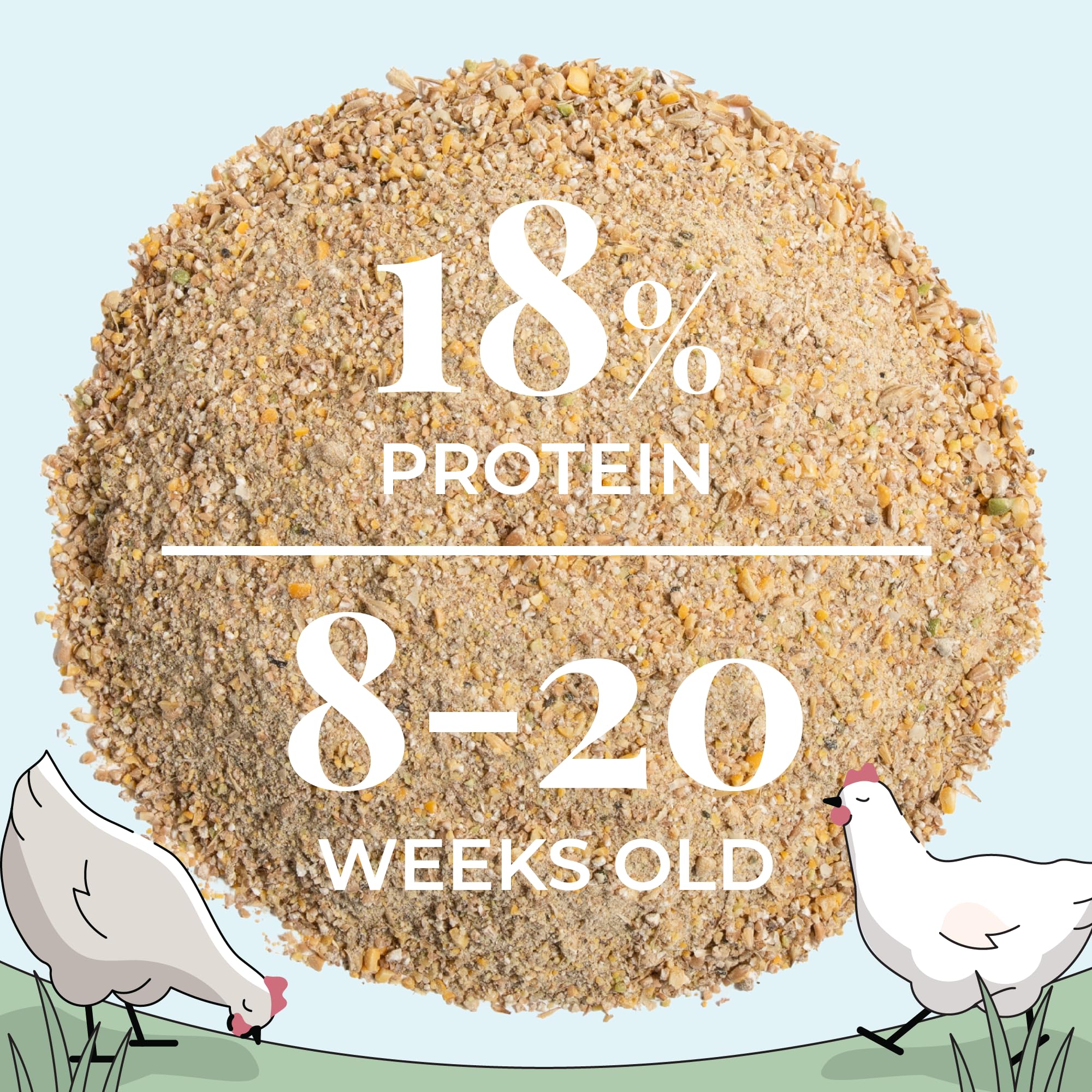 Organic Non-GMO Chicken Feed - 18% Protein Grower Mash, Corn-Free & Soy-Free, USA Grown, Non-Medicated Poultry Feed (2 lb Sample) - Perfect for Backyard Chickens, Organic Farms & Sustainable Poultry Raising