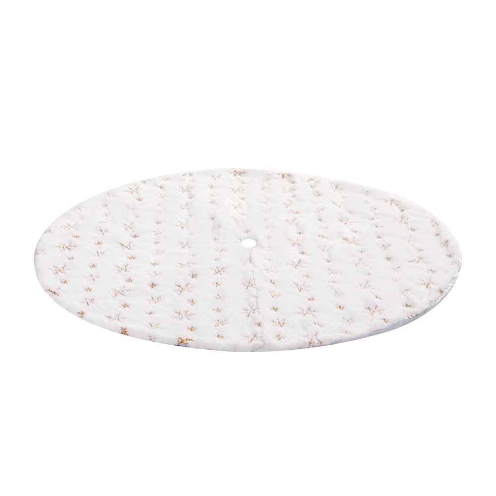 120cm Christmas Tree Skirt with Snowflake Ornaments - Festive Holiday Decor for Xmas Tree, Living Room & Party Decoration