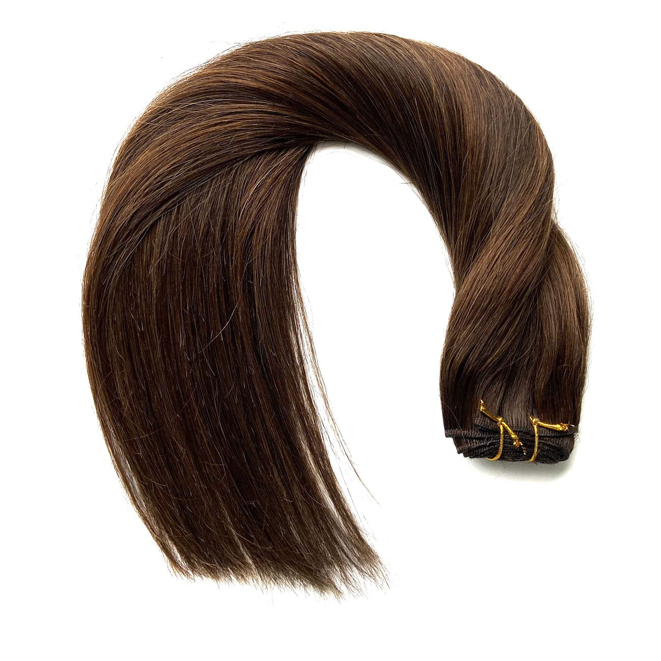 20 Inch 100G Real Human Hair Extensions - Dark Brown Balayage Light Brown Hand-Tied Weft Bundles for Sew-In | Natural Looking Hair Extensions for Women | Perfect for Daily Styling, Special Occasions & Volume Boost