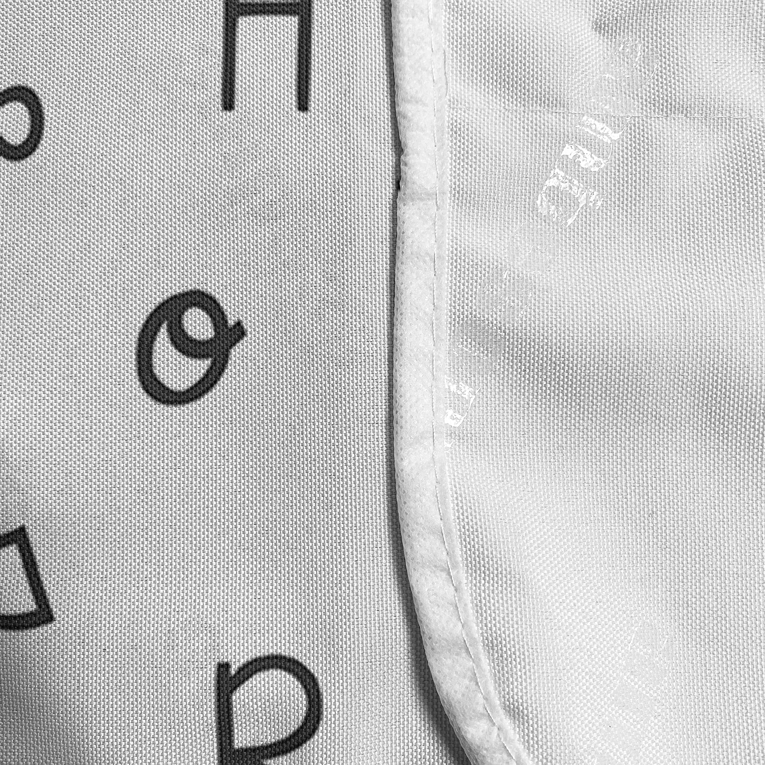 Ambesonne Alphabet Microwave Cover - Waterproof Kitchen Organizer with Pockets, 36x12 Inches, Dark Grey & White - Perfect for Small Kitchens & Dorm Rooms