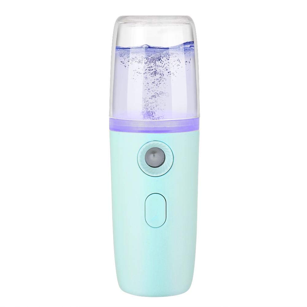 Portable 30ml Nano Mist Sprayer for Face - USB Rechargeable Facial Hydration Mister with High Frequency Vibration, Green | Perfect for Travel, Office & Home Skincare Routine