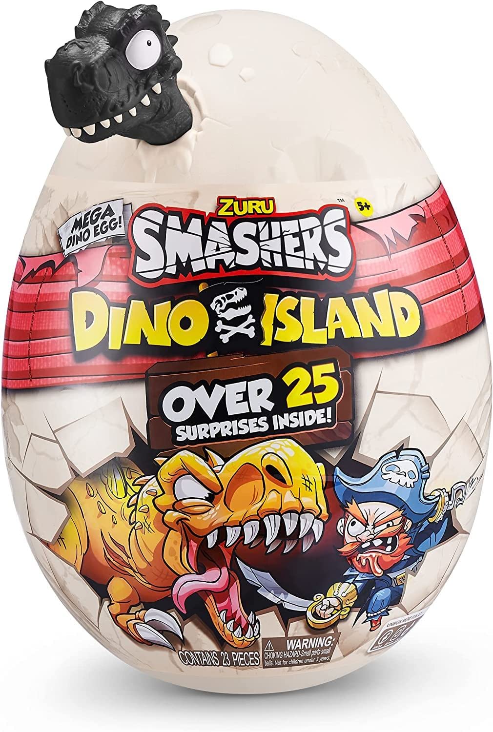 **ZURU Smashers Dino Island Mega Egg T-Rex Toy – Dinosaur Surprise Egg with 25 Hidden Treasures (Slime, Sand & More) – STEM Learning Toy for Kids Ages 5+ – Perfect for Birthday Gifts & Pretend Play Adventures**