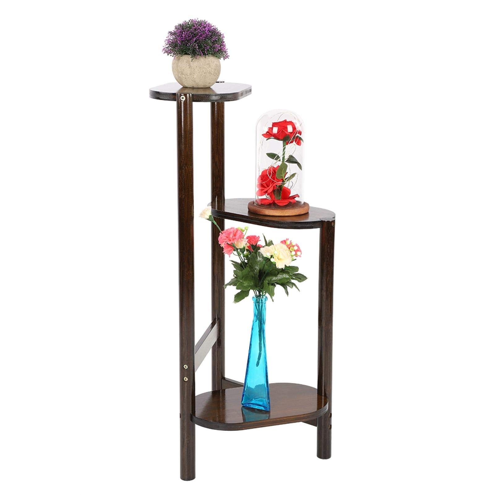 Large Capacity Plant Stand - Multi-Tier Flower Pot Holder for Indoor & Outdoor Use - Stylish Walnut & White Finish - Perfect for Living Room, Balcony, Garden Decor