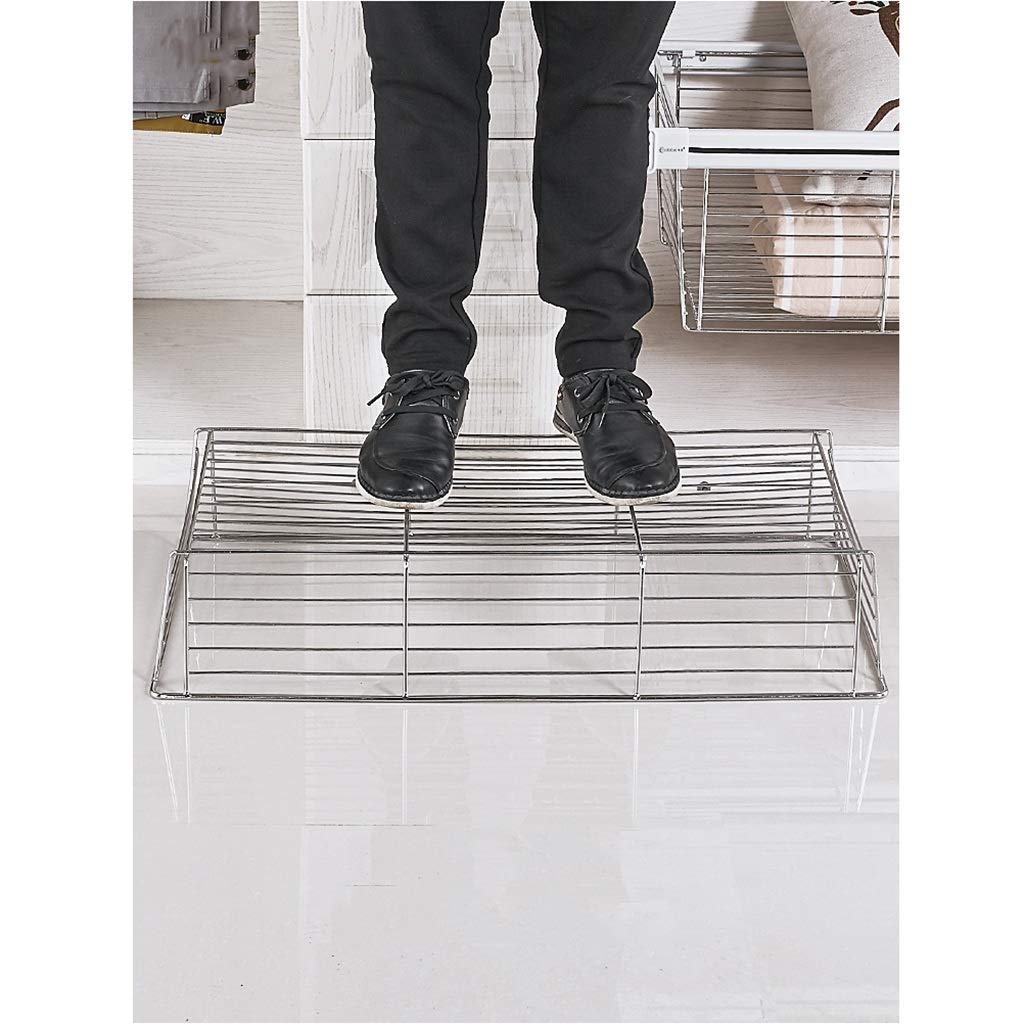 Expandable Pull Out Storage Wire Basket - Adjustable Wardrobe Organizer & Telescopic Coat Drawer for Kitchen, Closet (41.4×45.6×27.2cm) - Perfect for Pantry, Cabinet & Bedroom Storage Solutions
