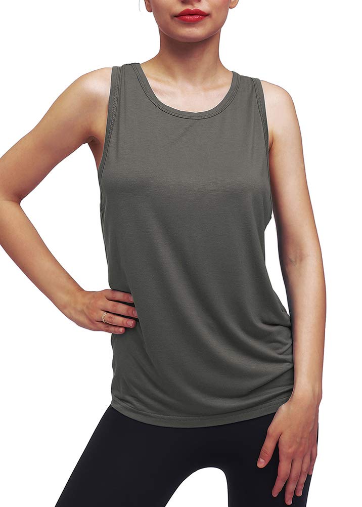 Women's Workout Yoga Tops - Open Back Shirts with Adjustable Tie Back Tank Tops for Gym & Yoga | Breathable Fitness Apparel for Pilates, Running & Active Lifestyle