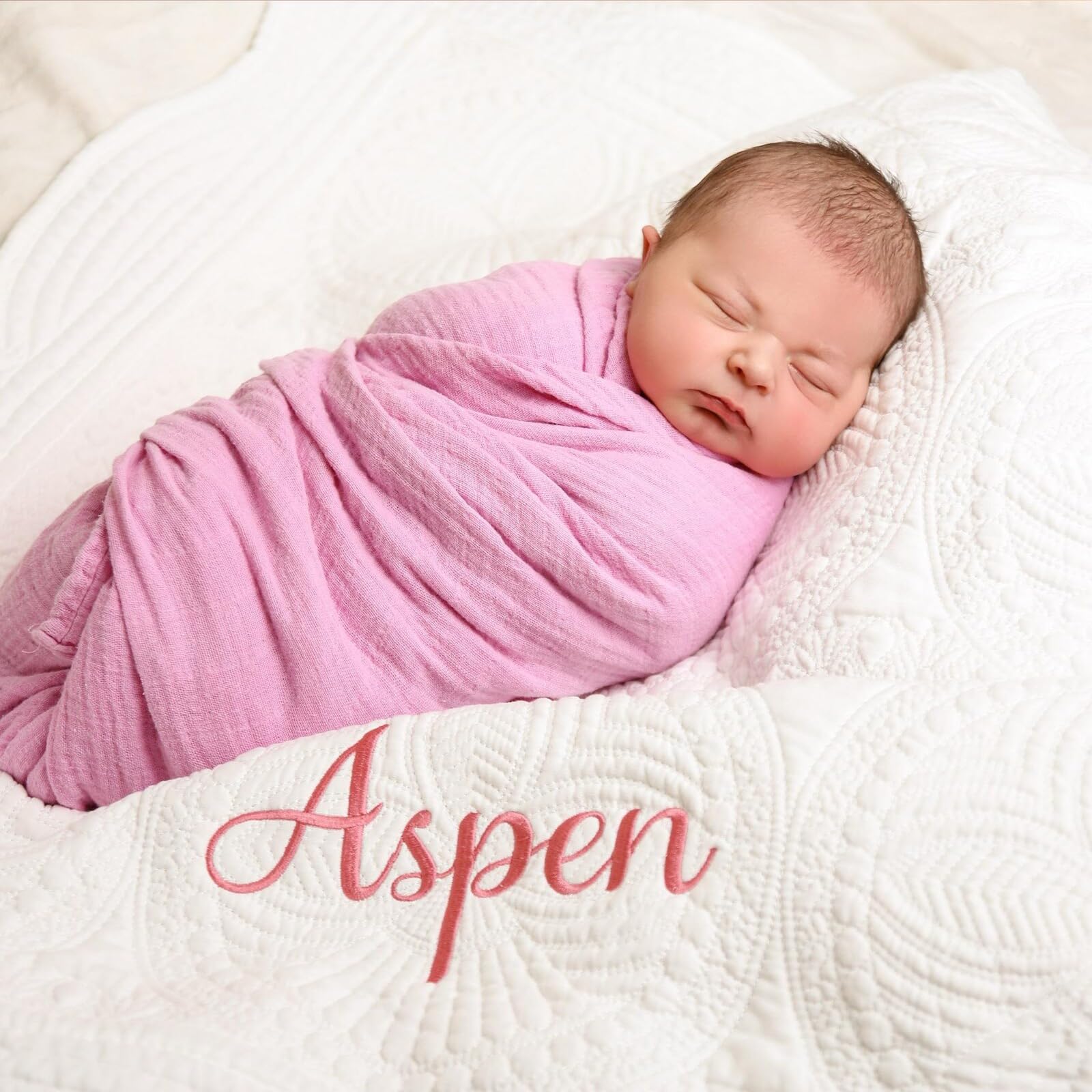 Personalized Baby Quilt Blankets - Custom Monogrammed & Embroidered Crib Blankets for Boys & Girls - Soft Nursery Blanket Gift for Newborns, Toddlers - Perfect for Baby Showers, Christenings & Nursery Decor