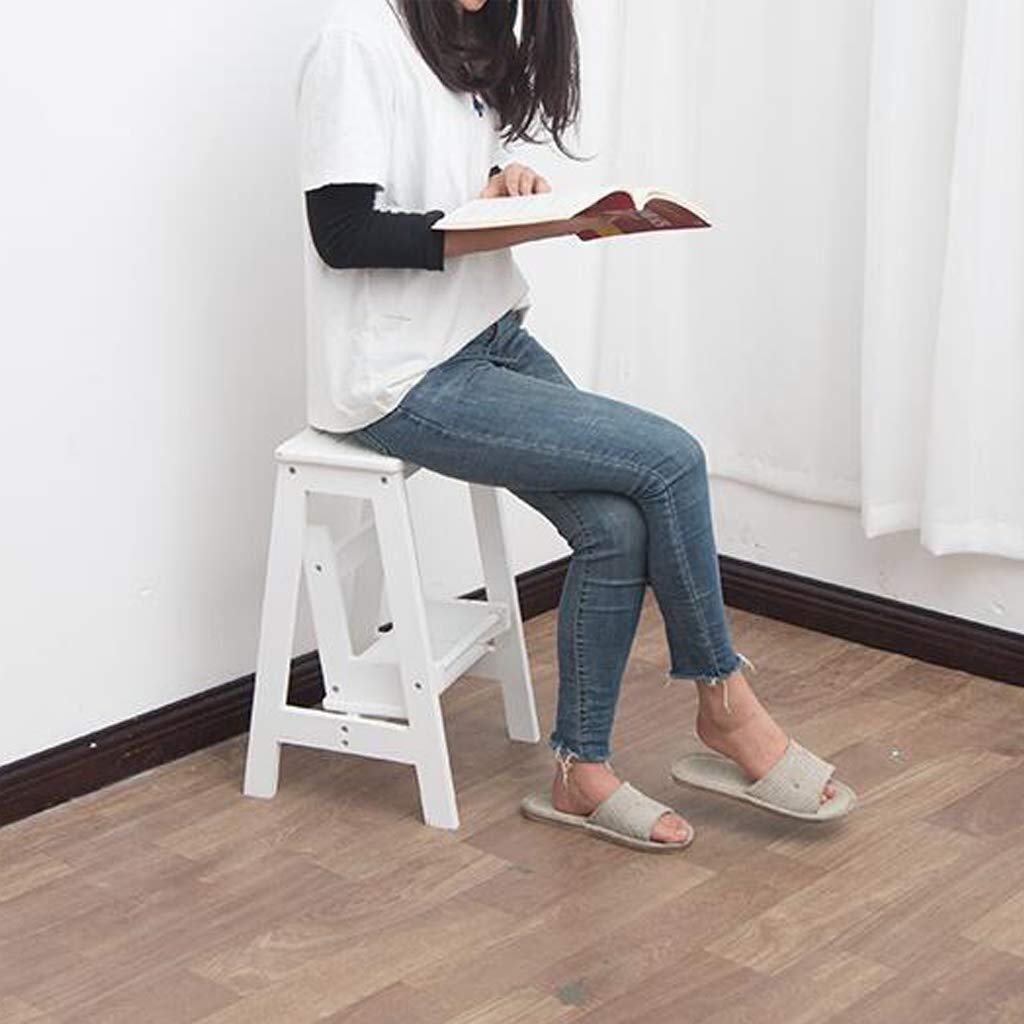 UCCE Indoor Wooden Climbing Stool for Adults - Foldable Step Ladder Chair, Multifunctional Storage Shelf & Flower Stand - Perfect for Home Decor, Kitchen Use, and Gardening