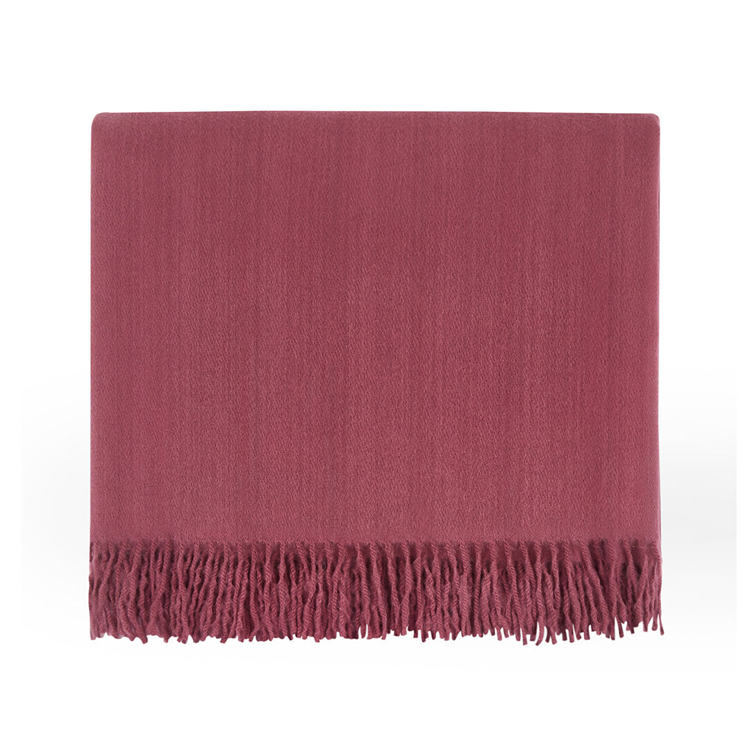 Soft Carmel Throw Blanket in Berry Color - Cozy & Warm Knit Throw for Couch, Bed, or Outdoor Use