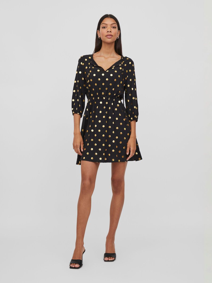 Goldy Short Dress for Women - Elegant Black Mini Dress for Party, Night Out, or Casual Wear
