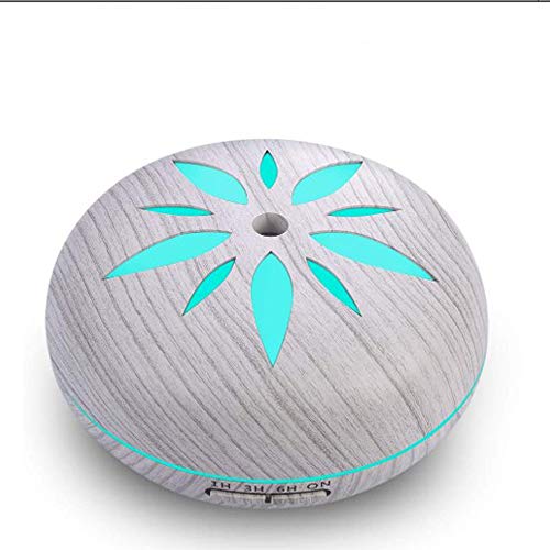 JANRSTIC 550ml Wood Grain Essential Oil Diffuser - Ultrasonic Aromatherapy Cool Mist Humidifier with 7 Color LED Lights, Auto Shut-Off & Waterless Protection for Bedroom, Office, Yoga Studio & Baby Room (White)