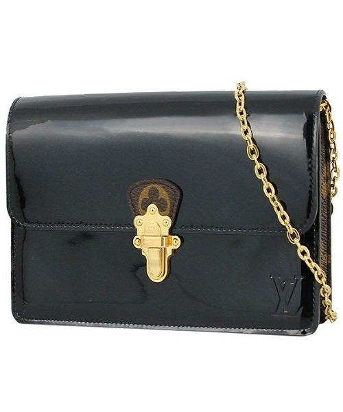 LV Cherrywood Chain Wallet - Patent Leather Monogram Noir Crossbody Bag for Women | Perfect for Evening Events & Date Nights
