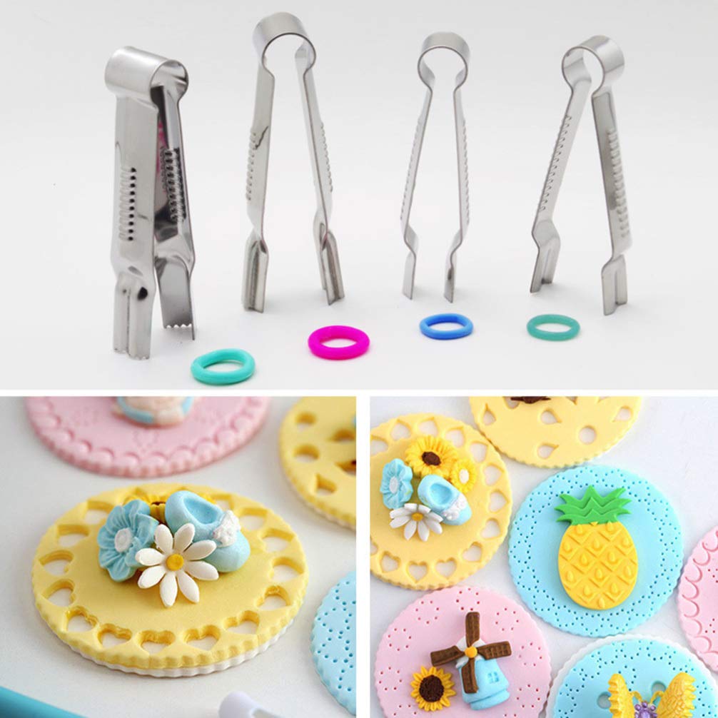 24-Piece Stainless Steel Cake Smoother & Decorating Tool Set - Cake Edge Mold, Fondant Curling Machine, Cupcake Toppers for Professional Baking, Wedding Cakes & Home Dessert Decorating