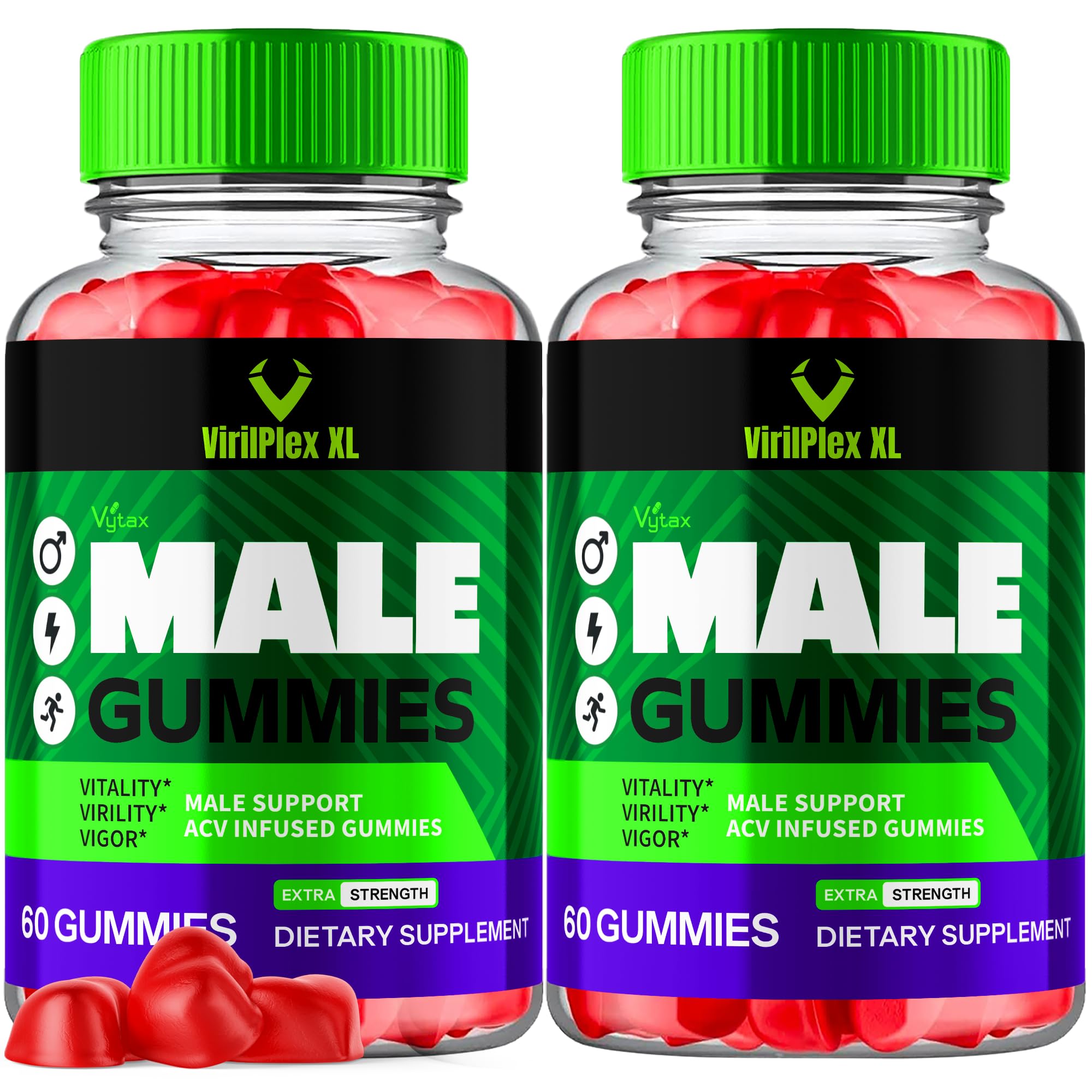 Virilplex XL Gummies for Men - 2 Pack (120 Gummies) | 1000MG Advanced Formula with Natural Ingredients | Male Enhancement Supplement | Supports Energy & Performance | Perfect for Gym, Workout & Daily Vitality