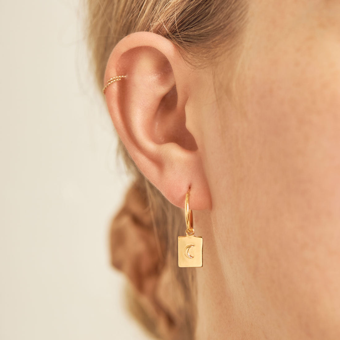 Celestial Medallion Sleepers Gold - Elegant Gold-Tone Earrings for Women, Perfect for Sleep, Everyday Wear & Special Occasions