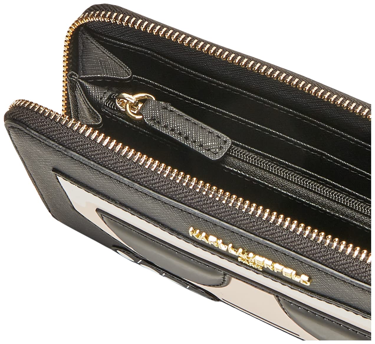 KARL LAGERFELD Paris Maybelle Zip Wallet for Women | Genuine Leather Credit Card Holder & ID Organizer | Perfect for Everyday Use, Travel & Gifts