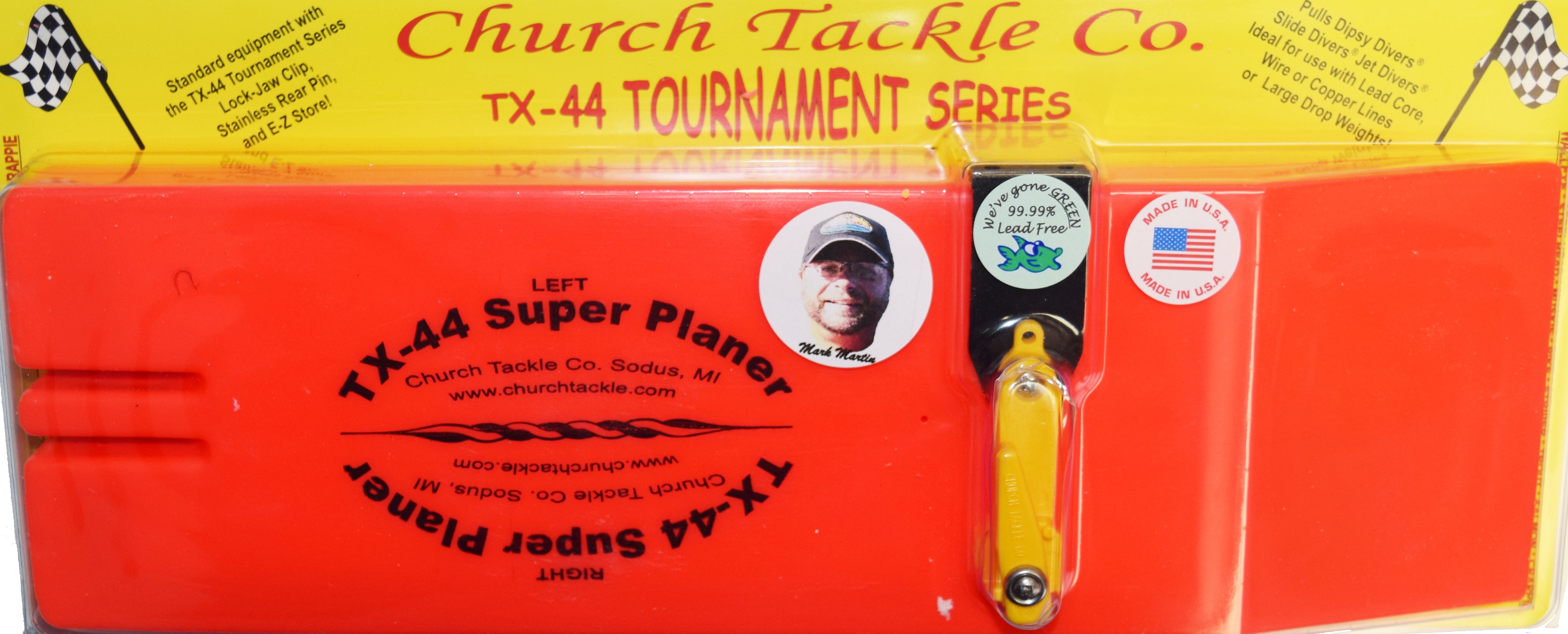 Church Tackle TX 44 Tournament Series Planer Board - Premium Fishing Planer Boards for Trolling - Perfect for Walleye, Salmon and Bass Fishing in Lakes and Rivers