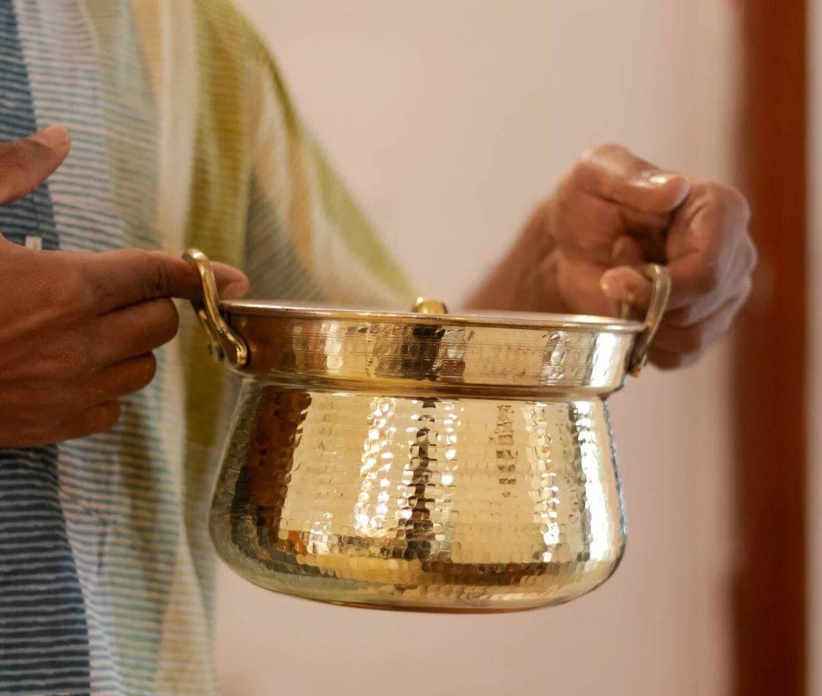 Shakuntala Patra Brass Pot - Traditional Indian Handcrafted Water Storage Vessel for Home Decor & Puja Ceremonies | Perfect for Yoga Studios, Ayurvedic Practices & Cultural Events