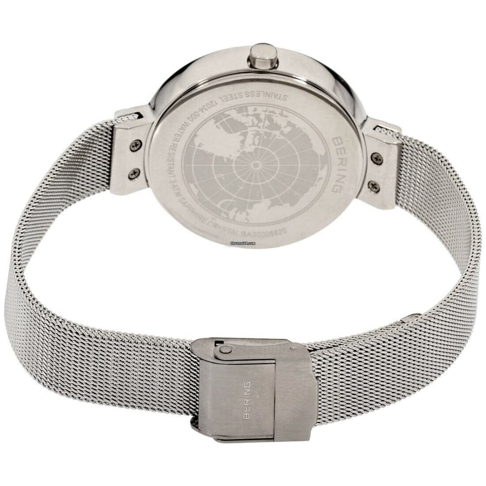 BERING 12034 000 Classic Women's Watch - Elegant Stainless Steel Analog Timepiece with Sapphire Glass for Business, Party & Everyday Wear
