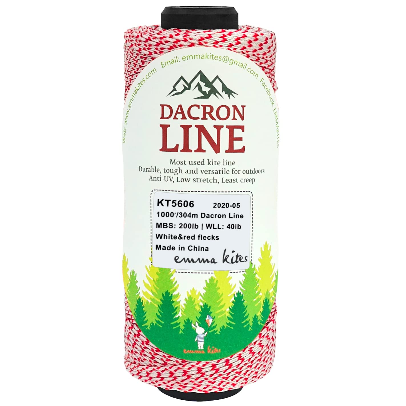 Emma Kites 200Lbs 1000Ft Braided Dacron Polyester Kite String - Strong Low-Stretch Cord for Outdoor Kite Flying, Tactical Crafts & DIY Projects | Perfect for Kite Enthusiasts, Survival Gear & Creative Hobbies
