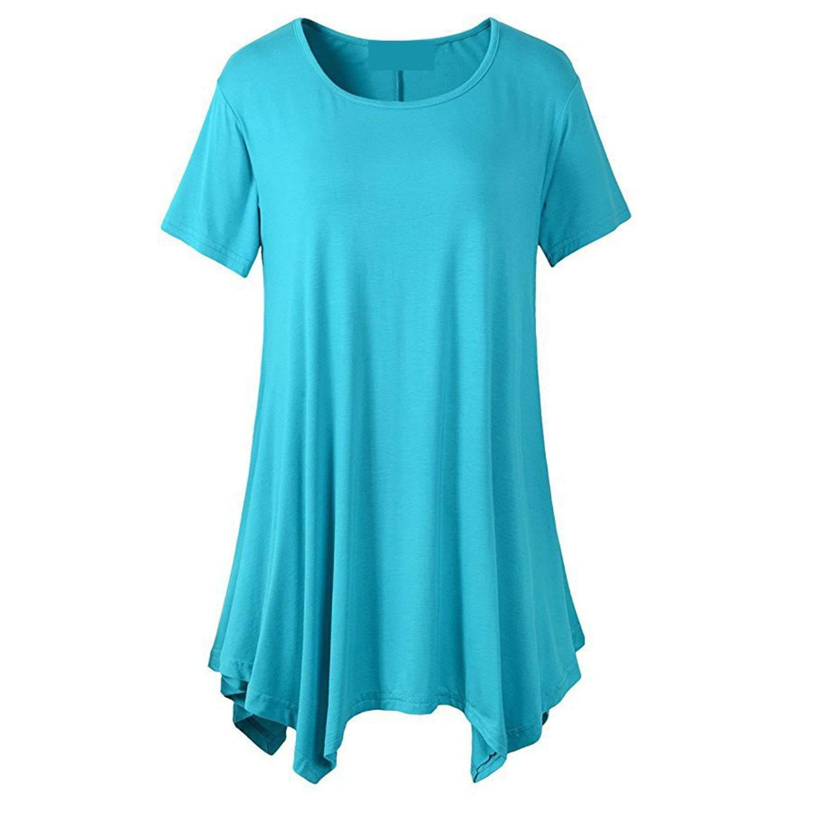 Women's Summer Short Sleeve T-Shirts - Trendy Casual Round Neck Solid Color Blouse | Perfect for Beach Outings, Vacation Wear & Everyday Comfort