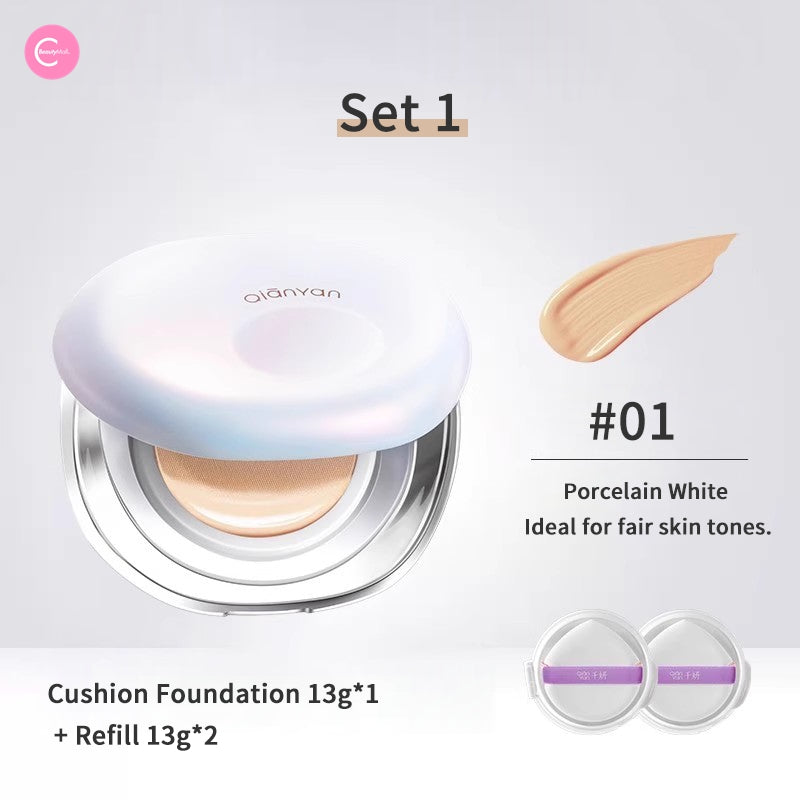 CHEERYEP White Moonlight Cushion Foundation - Lightweight Hydrating BB Cream with SPF, Natural Coverage for Flawless Skin | Perfect for Daily Makeup & On-the-Go Touch Ups