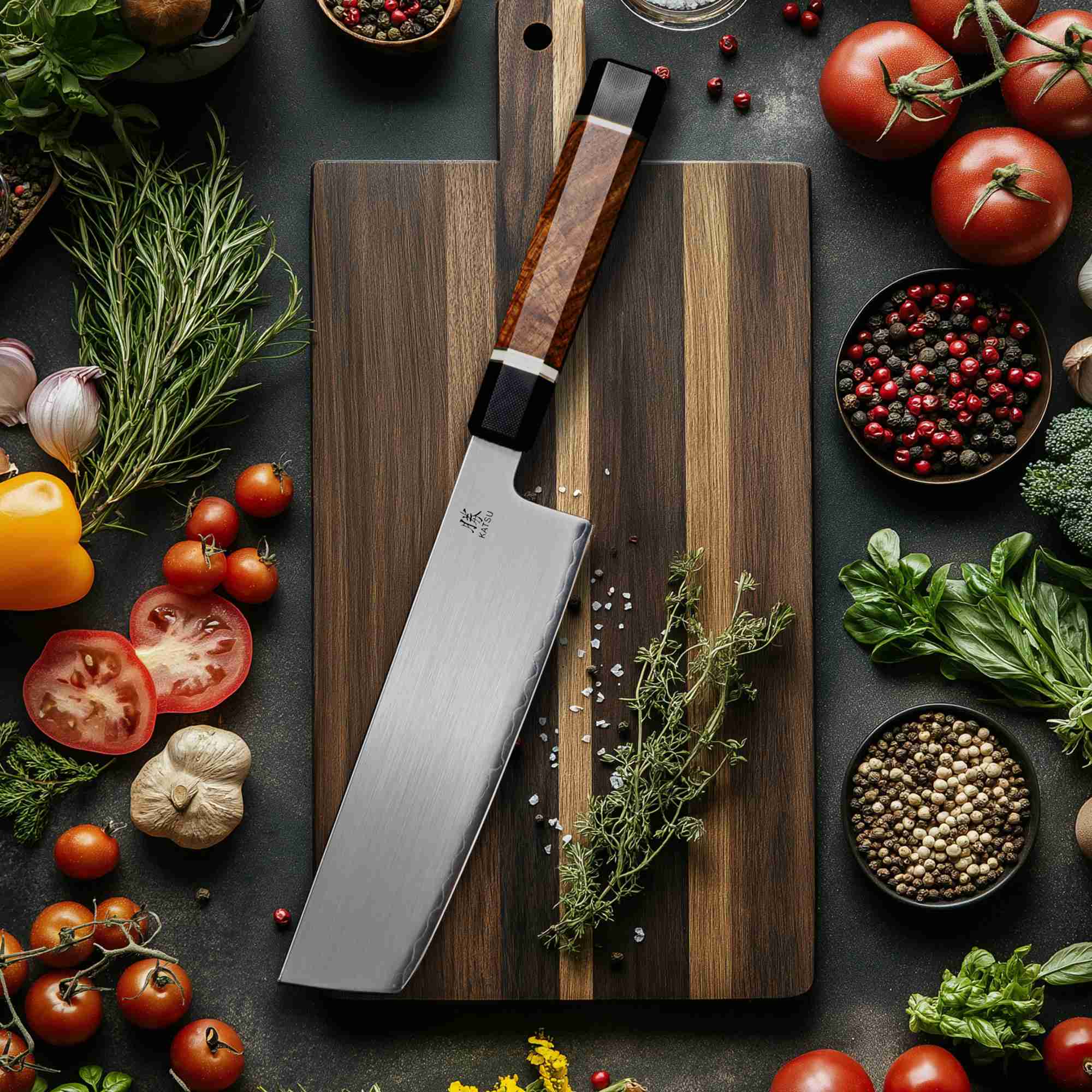 Premium Japanese Nakiri Kitchen Knife - ZDP-189 Super Steel Blade, Octagonal Padauk Wood Handle - Perfect for Vegetable Chopping, Slicing & Food Prep