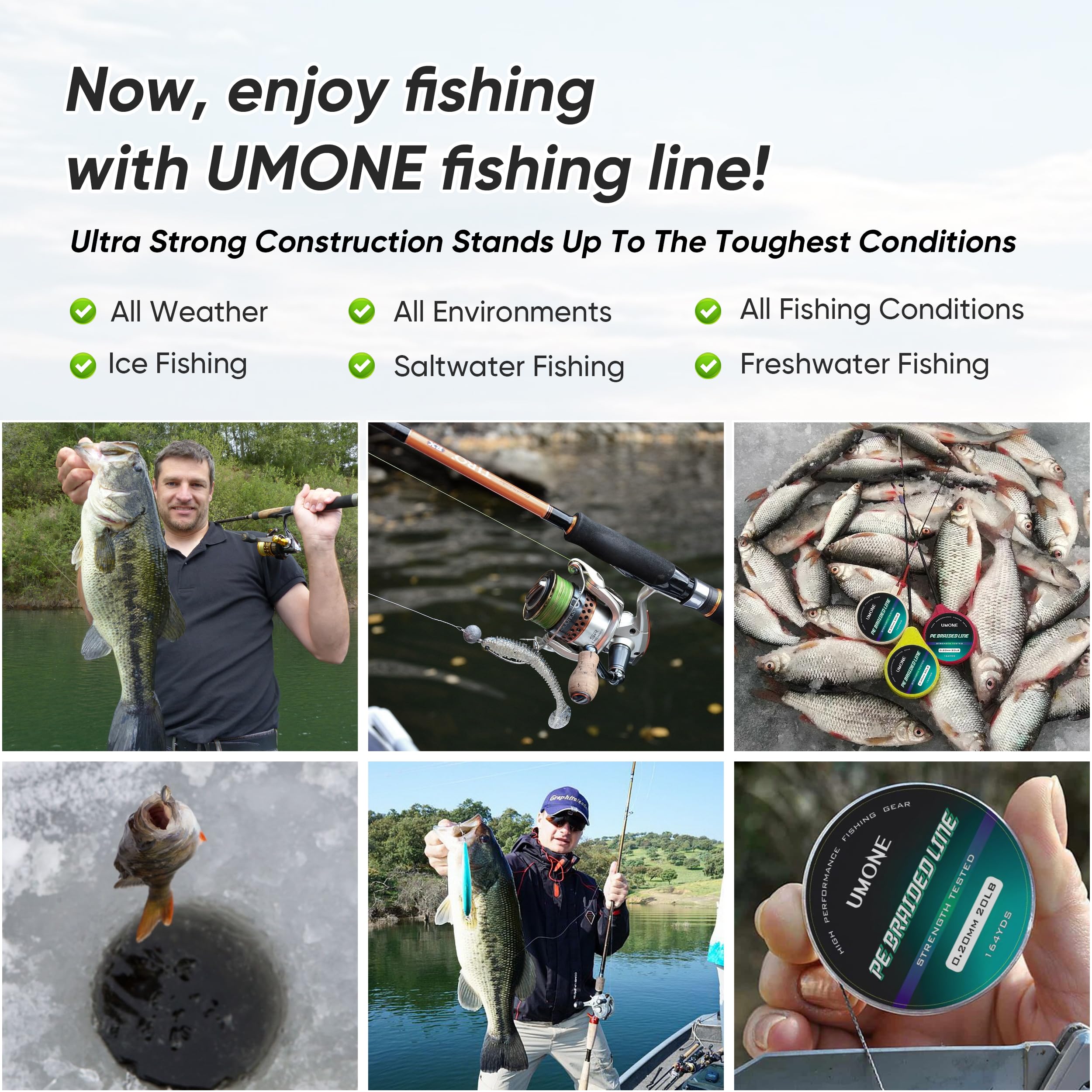 Ultra-Strong 4 & 8 Strand Braided Fishing Line - Thin, Abrasion Resistant & Zero Stretch for Saltwater & Freshwater Fishing | Perfect for Casting, Trolling & Deep Sea Angling