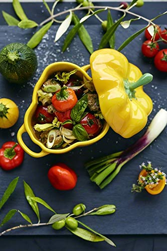 STAUB Zwilling Ceramic by Paprika Cocotte - Yellow Ceramic Dutch Oven, 4.2