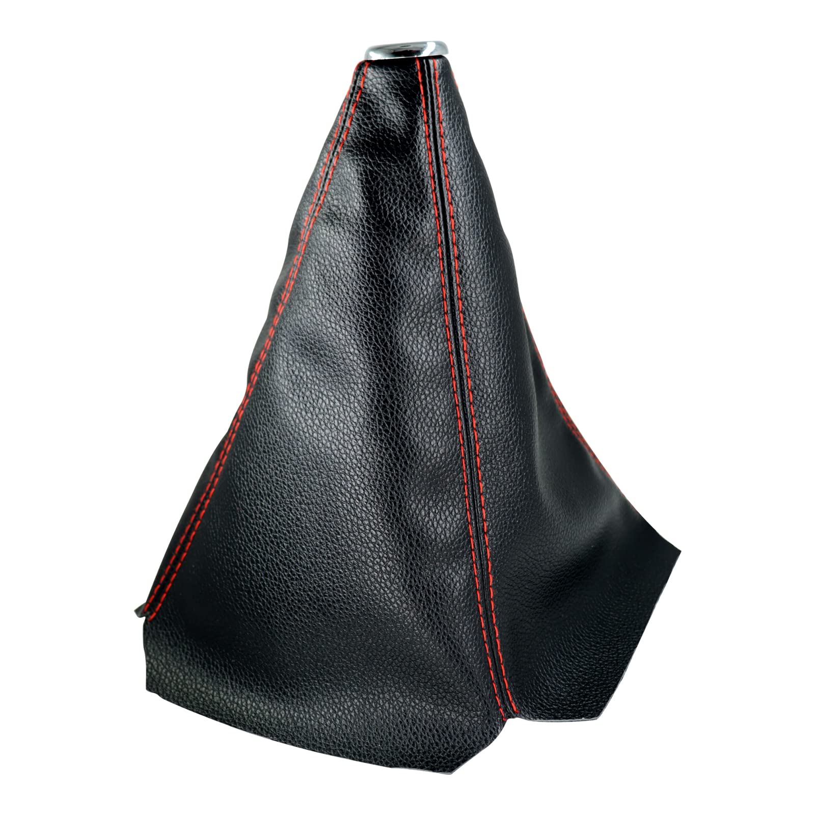Universal Car Shift Knob Dust Cover - Black PU Leather Manual/Automatic Shifter Boot Protector with Red Stitching | Fits Most Vehicles | Perfect for Daily Driving & Car Interior Protection