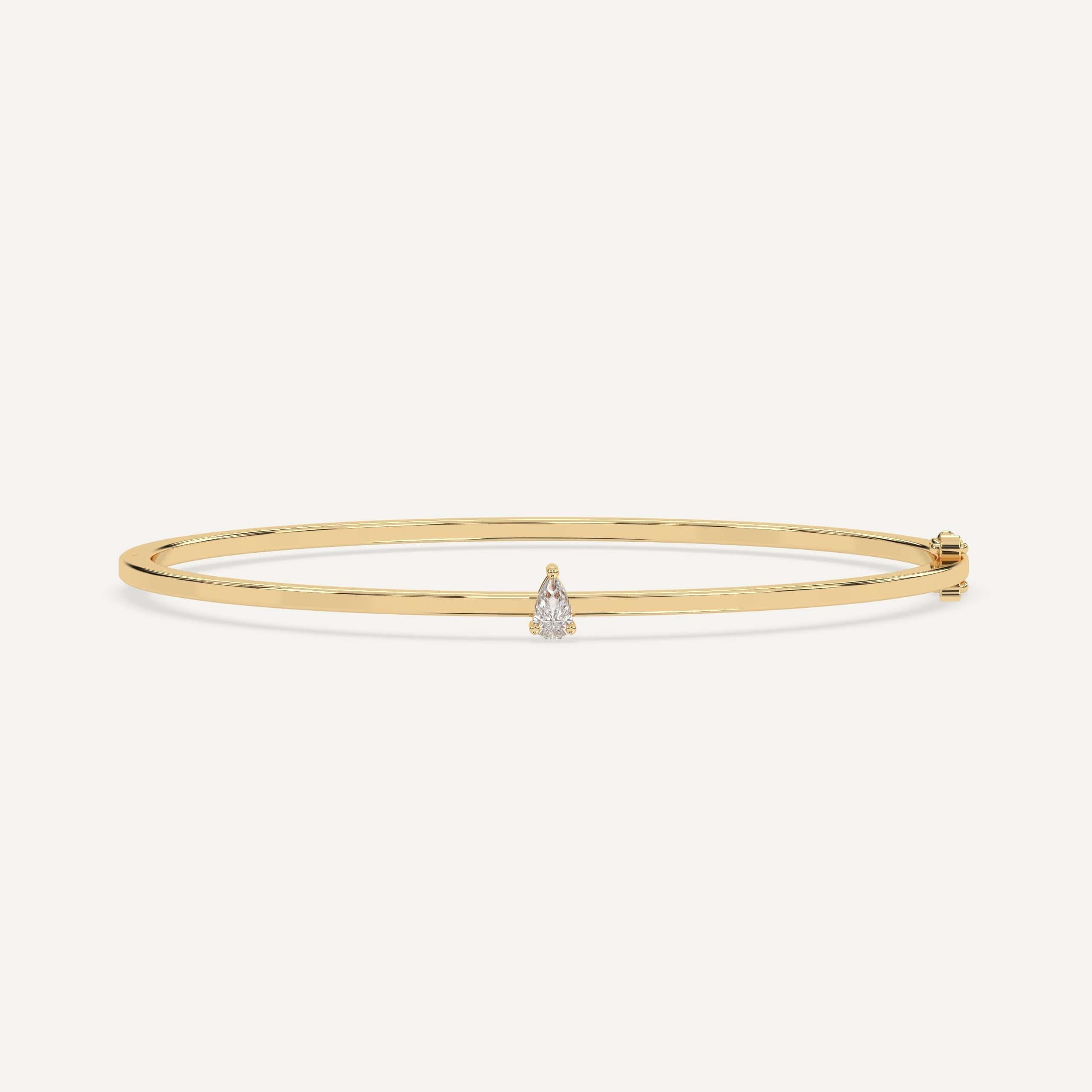 1/4 Carat Pear Diamond Solitaire Bangle Bracelet - Elegant Tennis Bracelet for Women, Perfect for Weddings, Anniversaries & Special Occasions