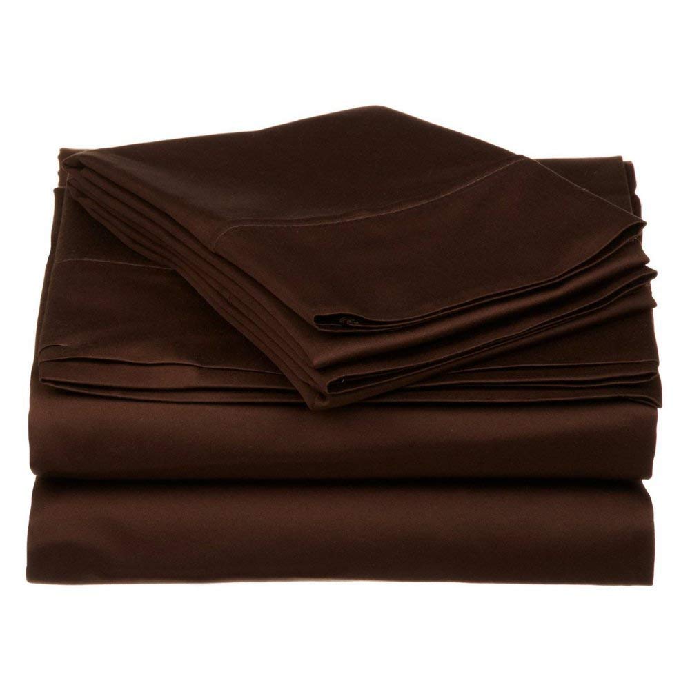 Premium 600 Thread Count Egyptian Cotton Bed Sheet Set - 4 Piece Deep Pocket Linen Sheets for Queen Mattress (15-22