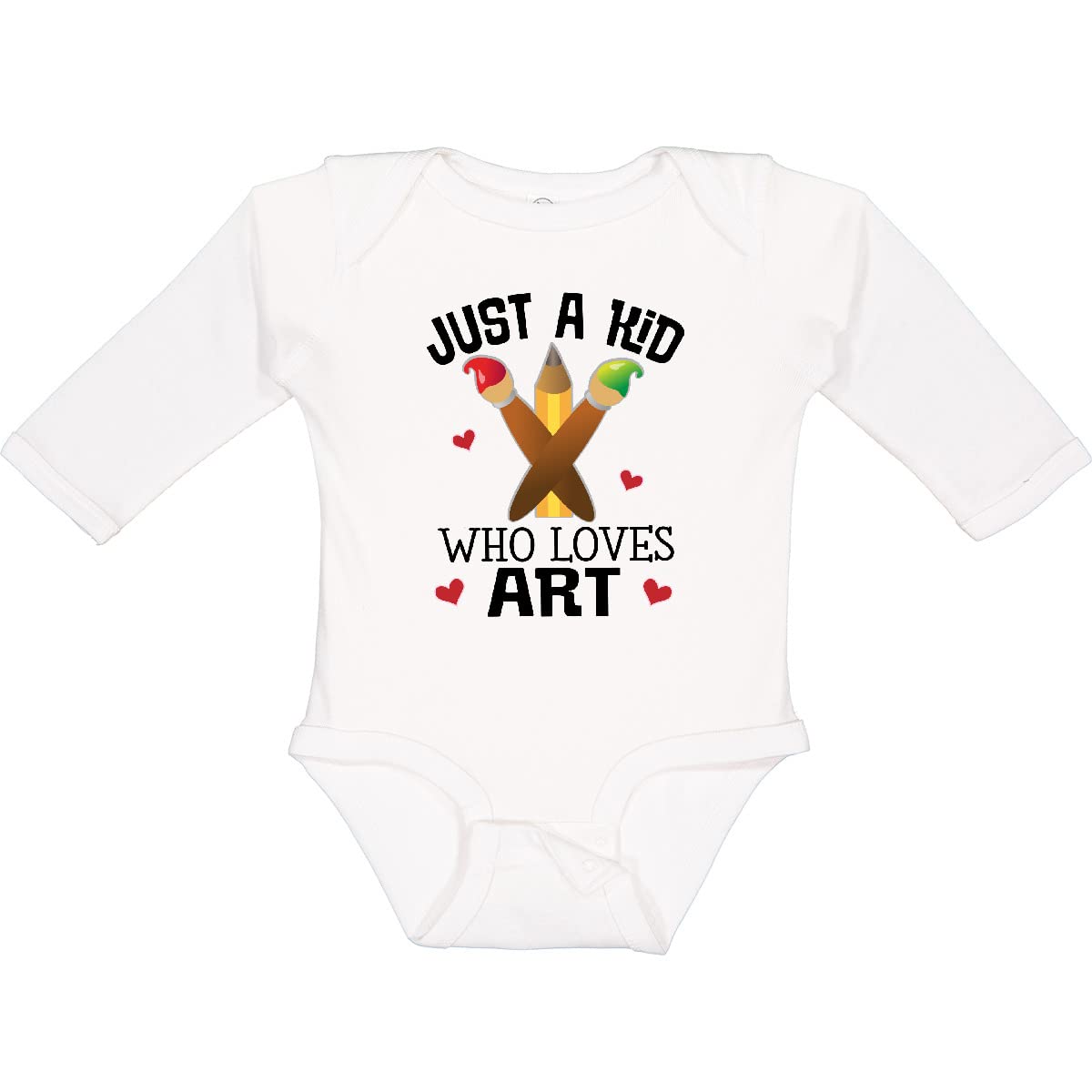 Inktastic Artist Kid Who Loves Art Long Sleeve Baby Bodysuit - Perfect for Playdates, Art Classes & Creative Toddler Outfits
