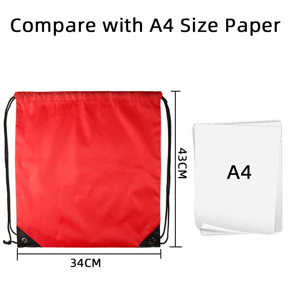 GoodtoU 16-Piece Bulk Drawstring Backpacks - Red String Bags for Party Favors, School, Gym & Travel | Lightweight & Durable Backpack for Adults & Teens