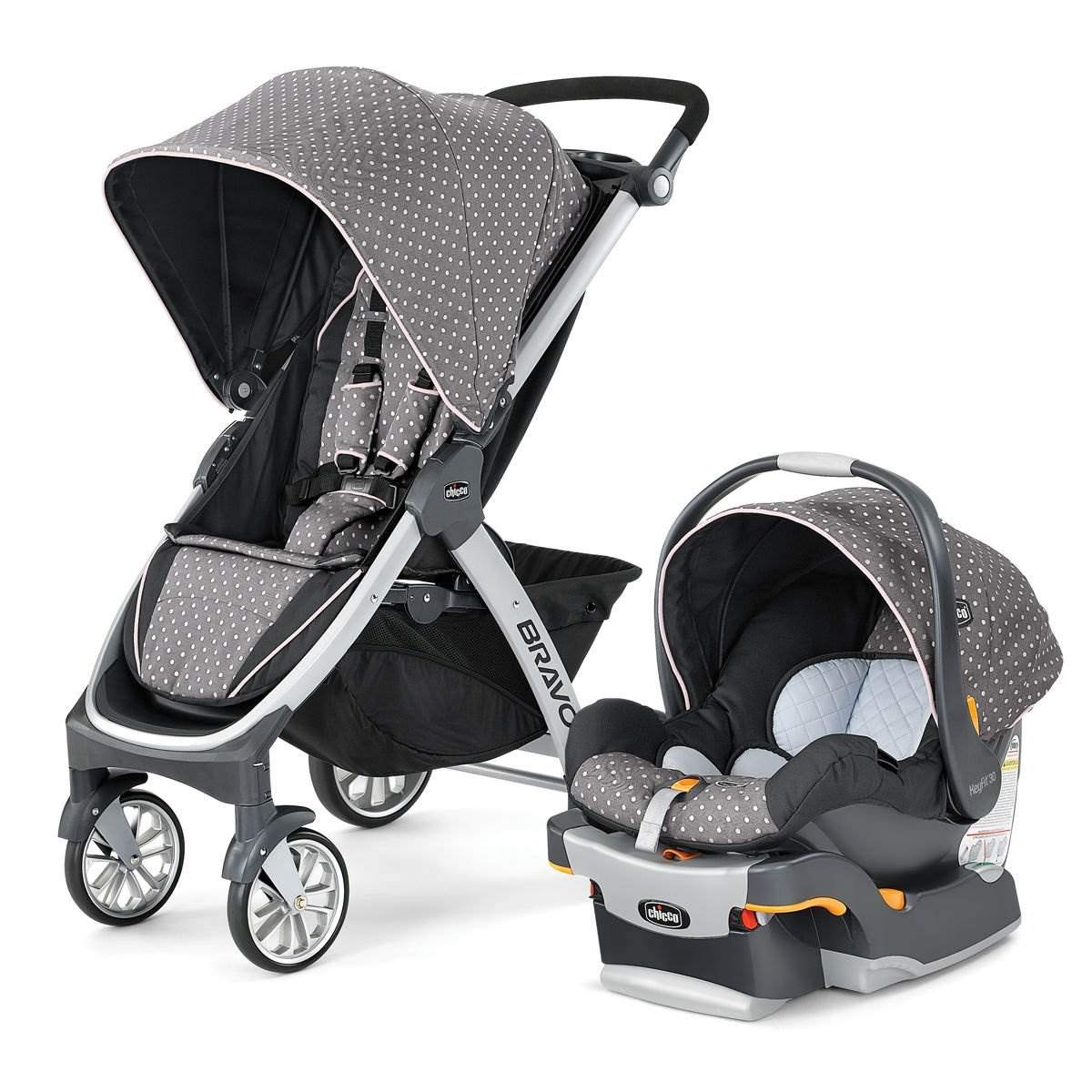 Chicco Bravo Trio Travel System - Lightweight Stroller, Infant Car Seat & Base - Lilla | Safe & Convenient Baby Travel Gear for Newborns to Toddlers | Perfect for Shopping, Travel & Daily Walks