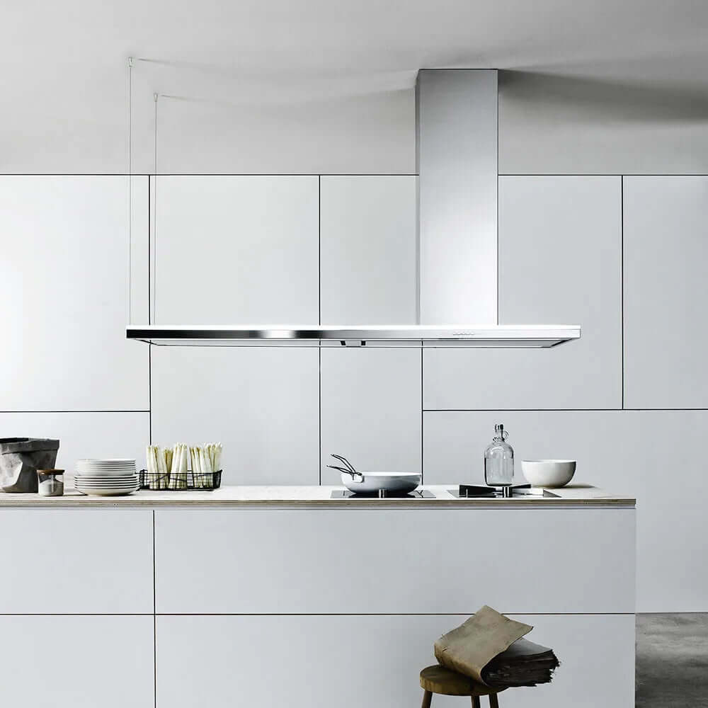 Falmec Lumen Isola 70 Inch Stainless Steel Island Mount Range Hood - Professional Kitchen Ventilation for Modern Homes (FDLUM70I5SS) | Perfect for Open Concept Kitchens and Cooking Areas