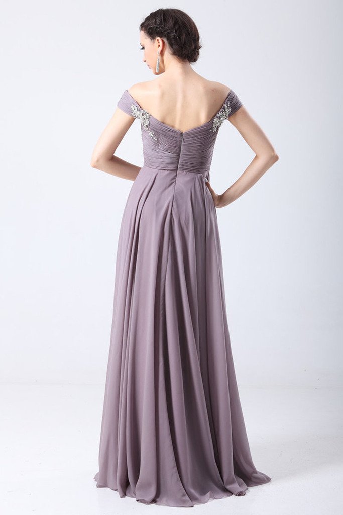 Elegant Off Shoulder Chiffon Prom Dress for Women - Formal Evening Gown for Party, Homecoming, Wedding Guest - Perfect for Special Occasions & Red Carpet Events