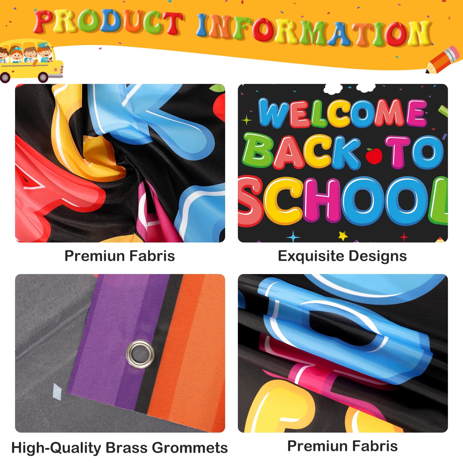 Back to School Decorations - Welcome Banner & Party Supplies for Classroom, Office, Bulletin Board | First Day of School Party Decor, Backdrop | Perfect for School Events, Teacher Welcome, Classroom Setup