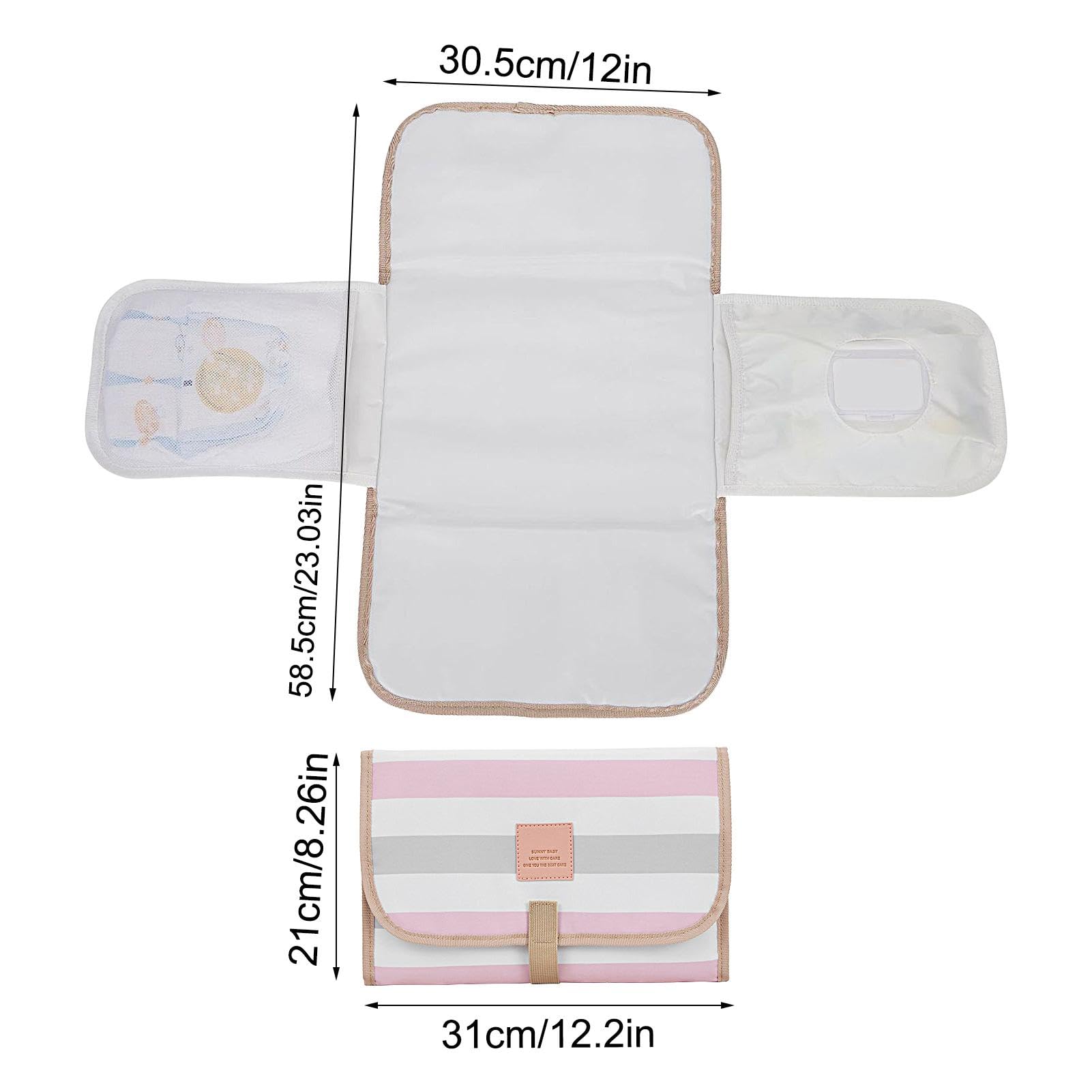 Portable Baby Changing Pad - Foldable, Washable & Waterproof Travel Changing Mat for Infants - Soft & Lightweight Diaper Changing Station for Home, Nursery, or On-the-Go Use