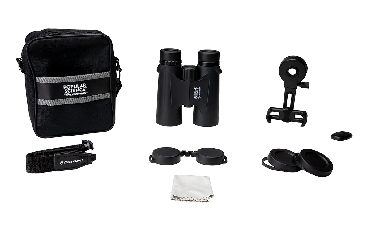 Celestron Outland X 12x42mm Roof Prism Binoculars with Smartphone Adapter & Bluetooth Remote - High Powered Compact Binoculars for Bird Watching, Hiking, Travel and Stargazing