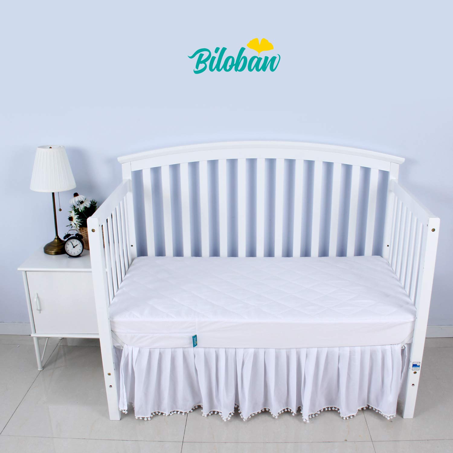 Waterproof Zippered Crib Mattress Protector - Breathable, Absorbent 6-Sided Encasement for Baby Crib (2 Pack) | Ideal for Nighttime Leaks, Spills & Allergies Protection