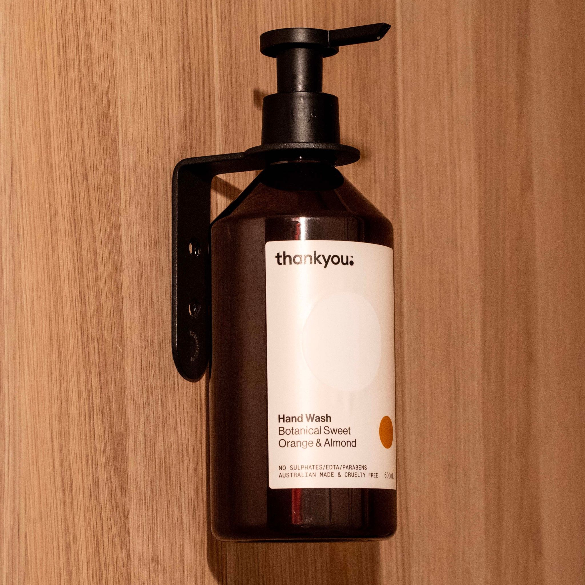 DESIGNSTUFF Floating Soap Dispenser Holder - Black | Wall-Mounted Bathroom Organizer for Liquid Soap & Hand Wash | Perfect for Kitchen, Bathroom Sink, and Shower