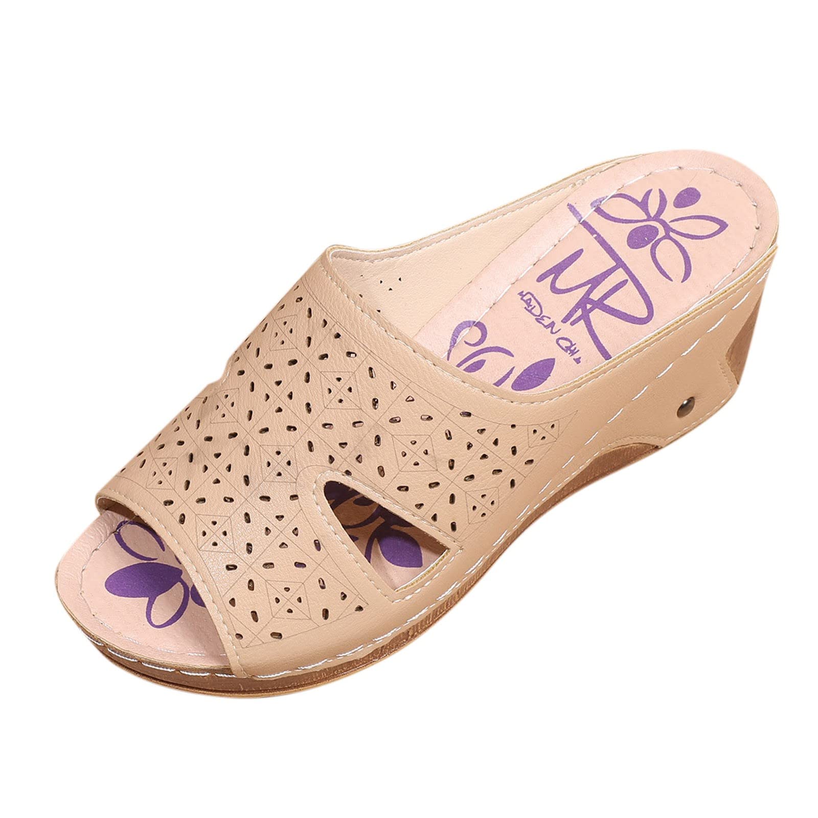 Breathable Hollow Toe Peep Slope Ladies Slippers - Spring Summer Roman Sandals for Women | Comfortable Casual Wear for Beach, Vacation & Daily Outings