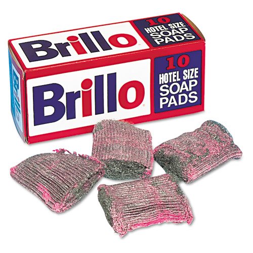 PUXW240000CT Steel Wool Scouring Pads - Brilloﾮ Hotel Size Soap Pads (Case of 120) - Heavy Duty Cleaning for Kitchen, Grill, Pots & Pans