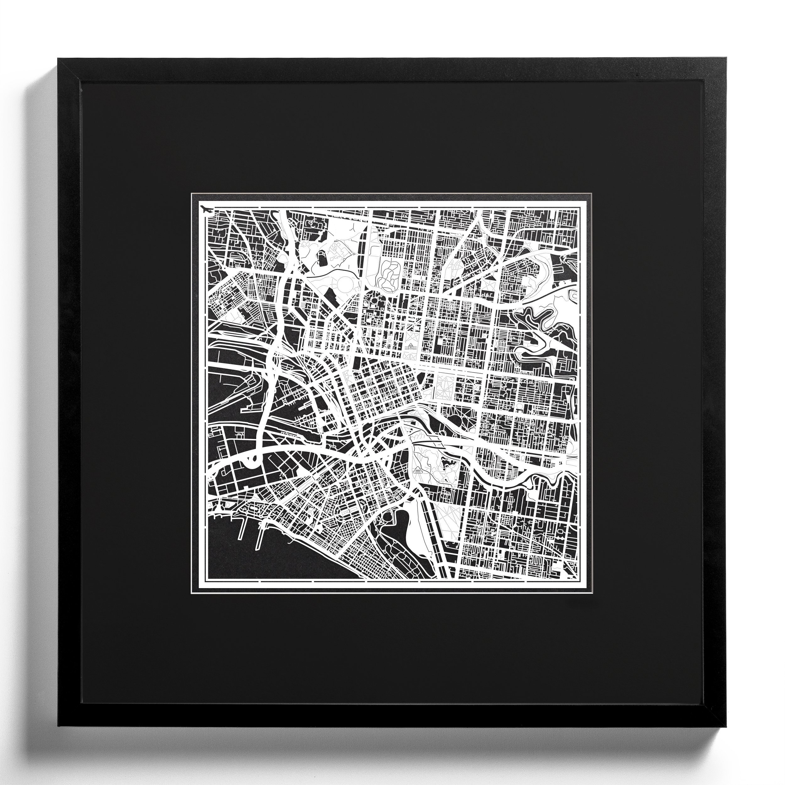 O3 Design Studio Melbourne Paper Cut Map - 12x12 Inch White Paper Art Wall Decor for Home, Office & Gift Giving