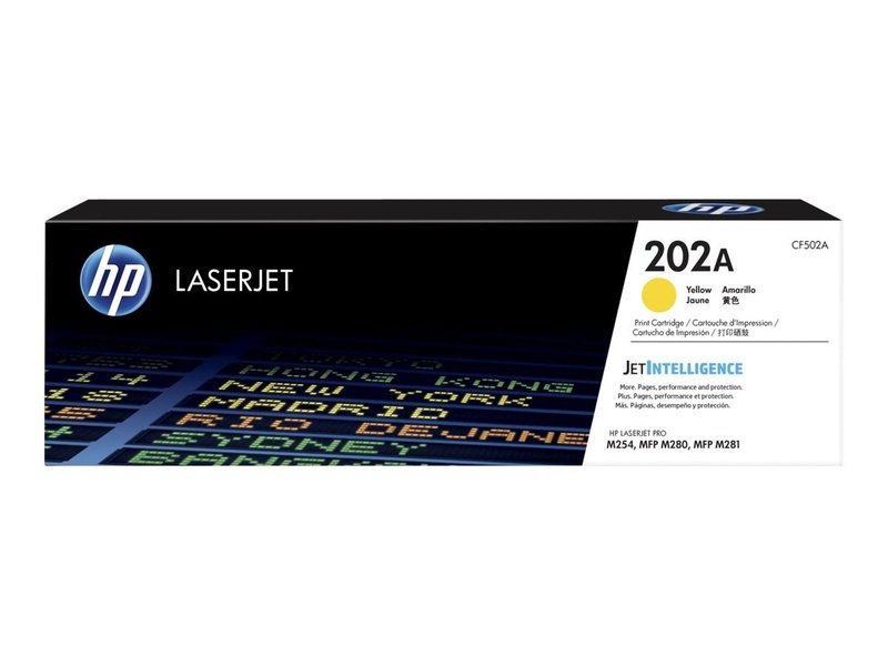 HP 202A Yellow Toner Cartridge - Compatible with HP M254, M280, M281 Printers | High-Quality Replacement for Home & Office Printing Needs