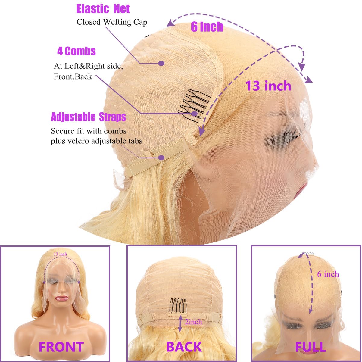 30 Inch 613 Blonde Human Hair Wig - 180% Density Body Wave Lace Front Wig with Pre-Plucked Hairline & Baby Hair | Glueless Design for Daily Wear, Cosplay & Special Occasions