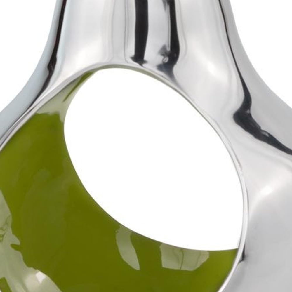 Modern Day Accents 3373 Open Green Pear Bowl – Silver Green Decorative Bowl for Home Decor, Kitchen Counter & Table Centerpiece, 11.5