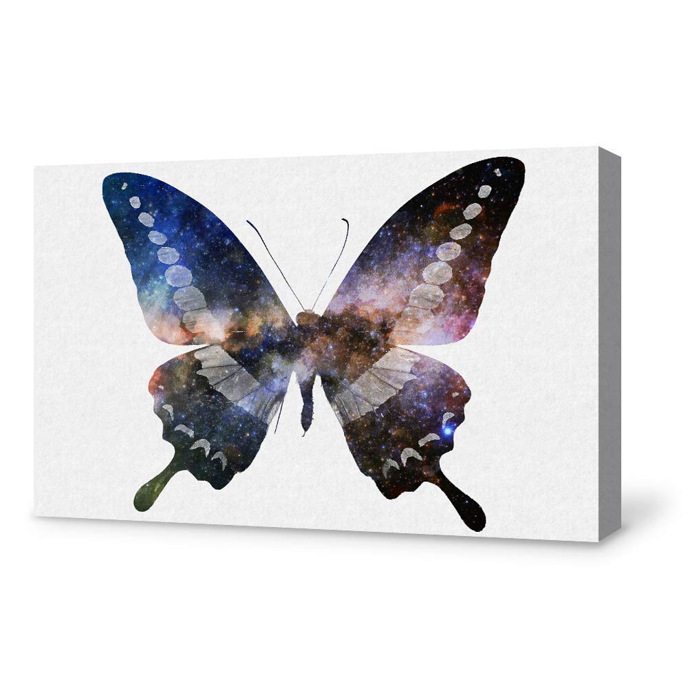 Beautiful Butterfly Giclee Canvas Wall Art - 16x24 Inches Handmade Painting for Bedroom, Living Room, Home & Office Decor